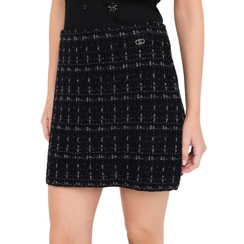 Gonna Donna in maglia, con logo in metallo